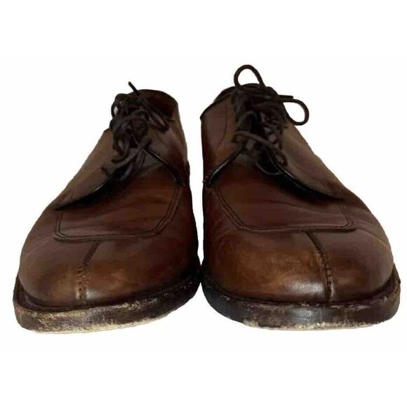 Allen Edmonds Port Washington Delray Brown Split Toe Blucher Dress Shoe Sz 10B - Picture 3 of 10